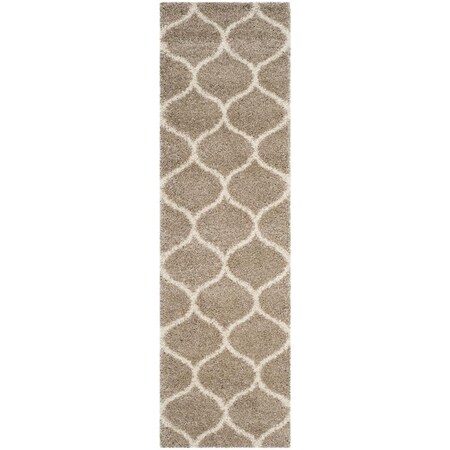 Flowers First 2 ft. 3 in. x 8 ft. Hudson Shag Power Loomed Runner Rug, Beige & Ivory FL2115272